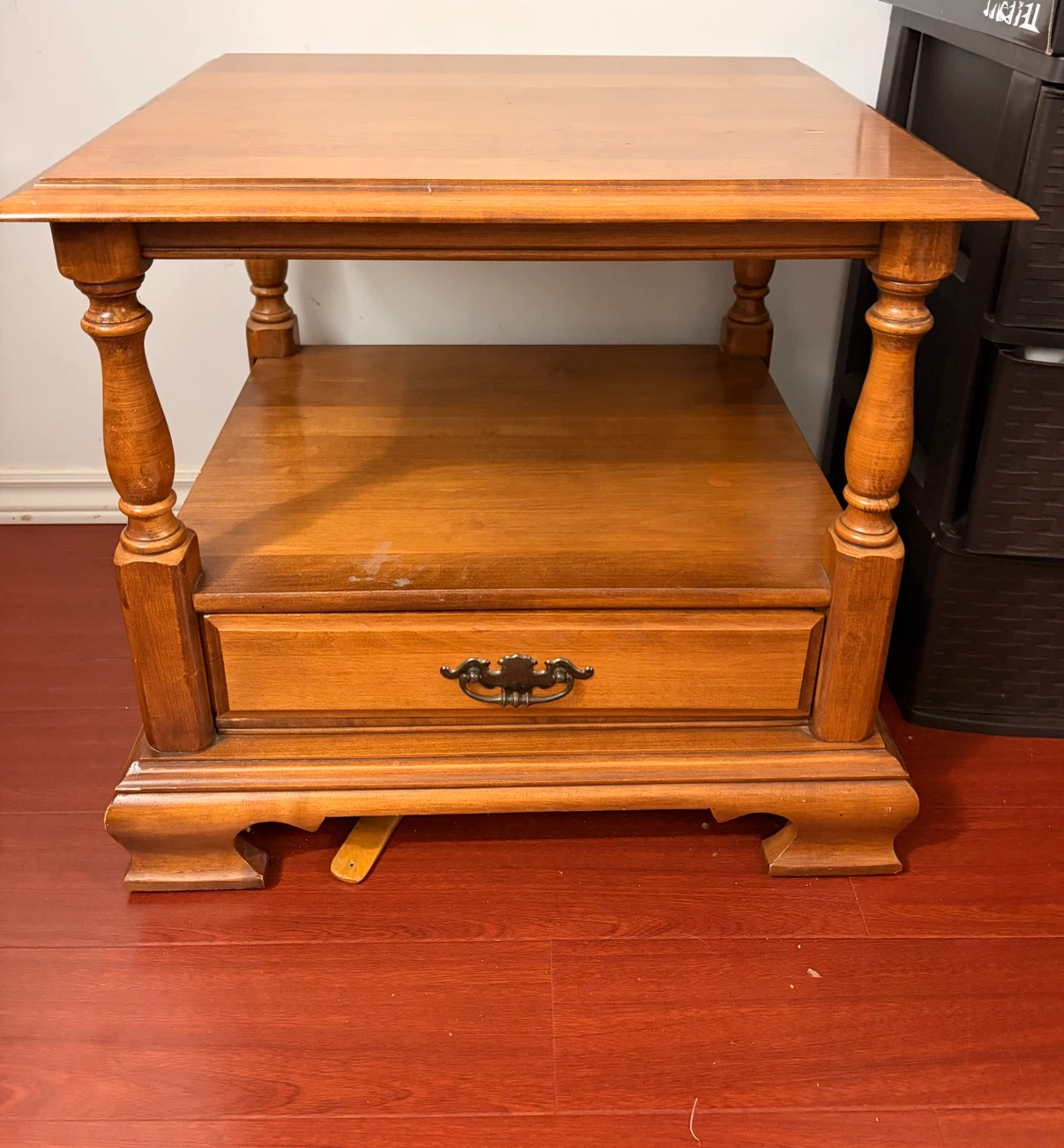 Wooden End Table with Drawer - photo 2