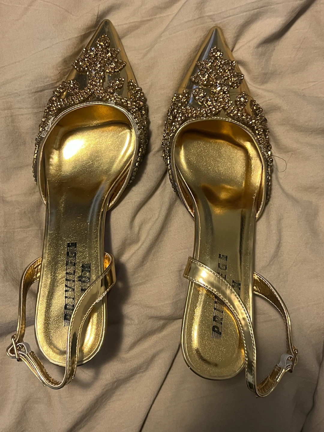 Gold Embellished Stiletto Heels - photo 2