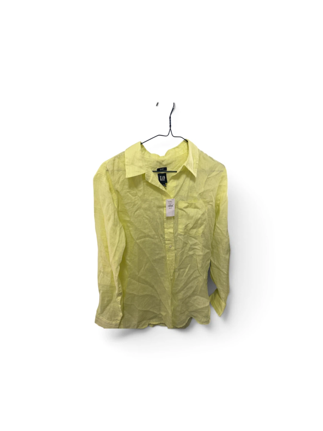 Gap 100% Linen Blend Shirt - Neon Yellow