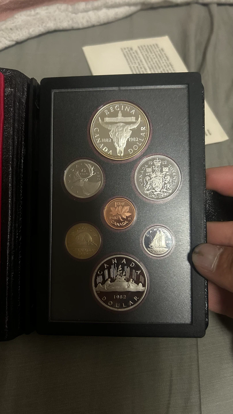 1982 Canadian Coin Collection Set silver dollar