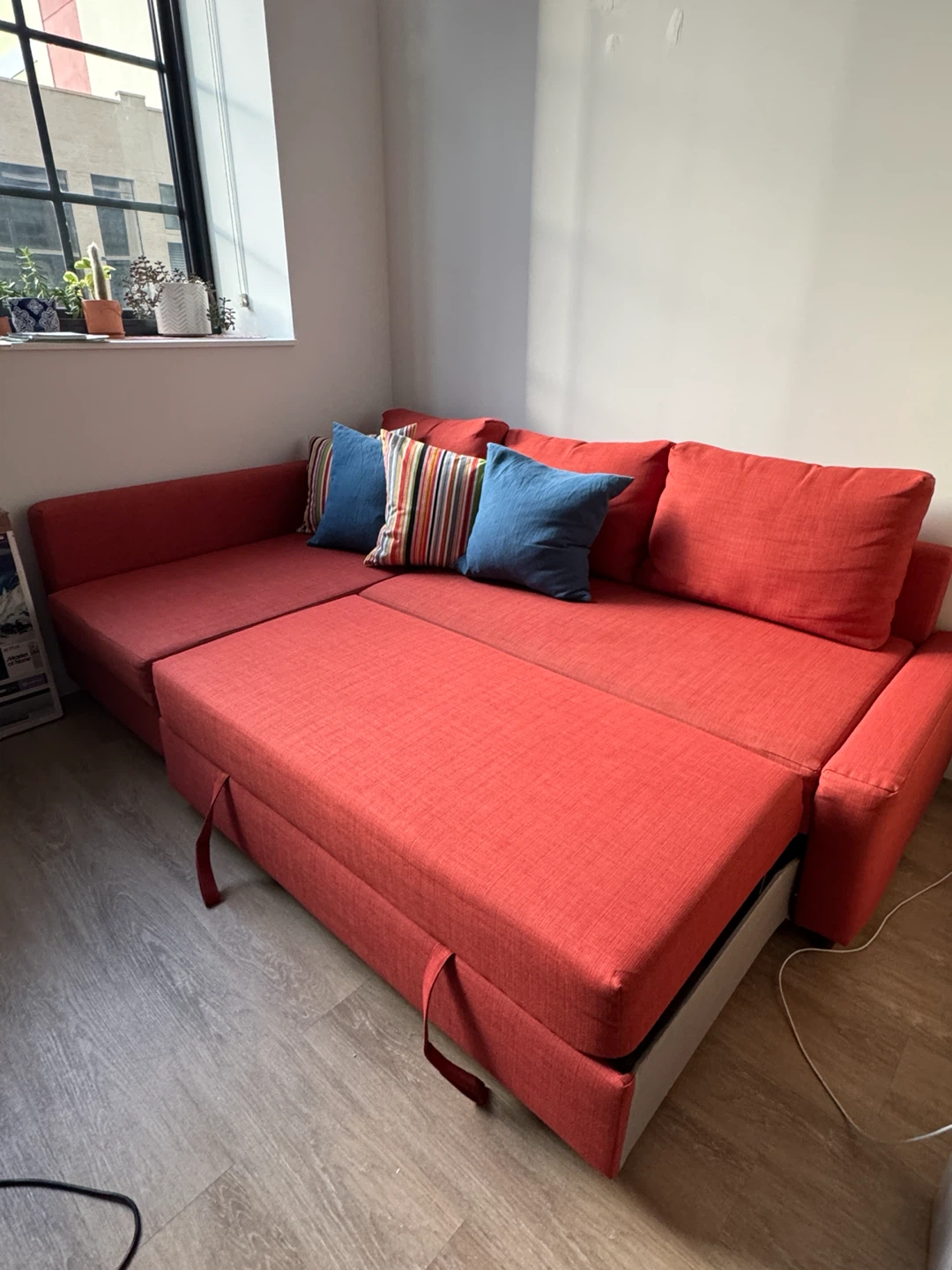 IKEA FRIHETEN Sectional Sofa Bed (Orange)