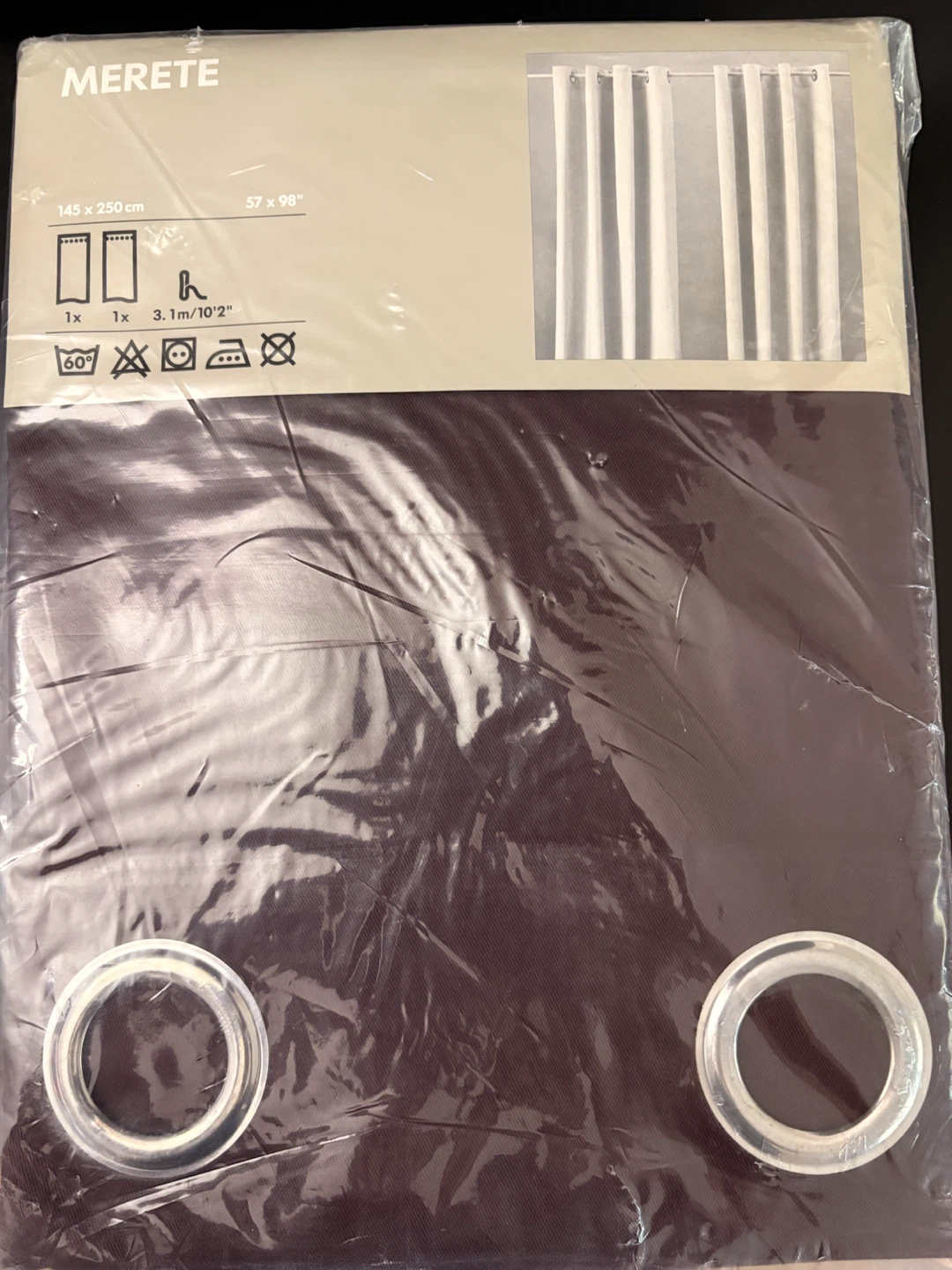 IKEA MERETE Curtains - Dark Red - 57" x 98"
