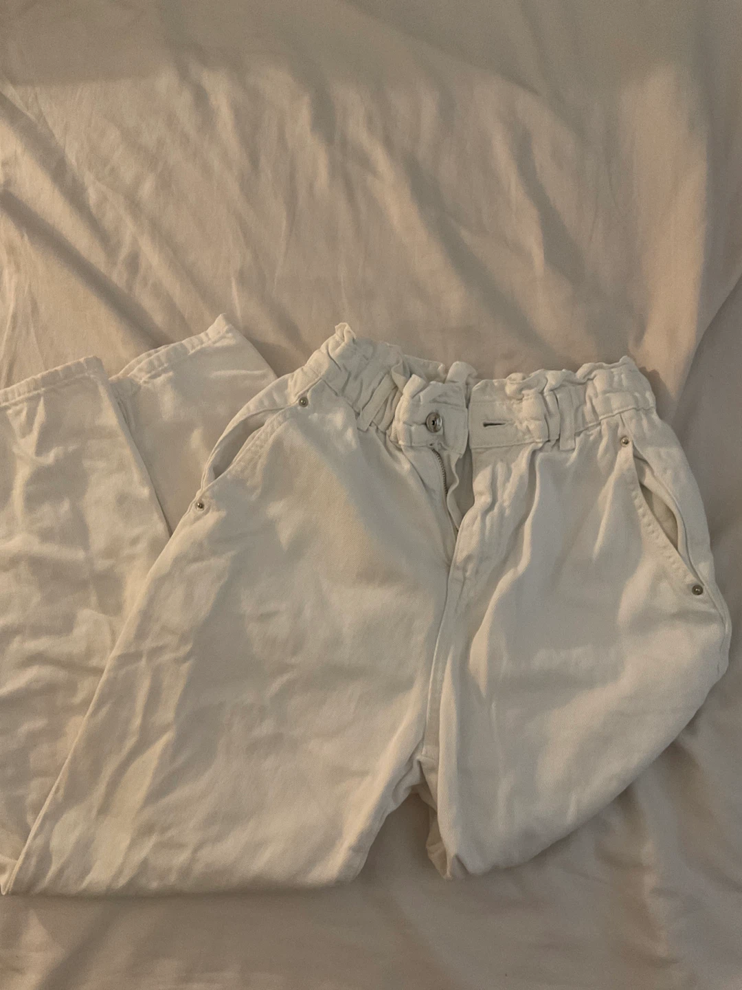 Zara White Denim Jeans
