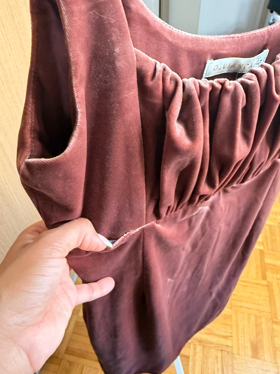 Small Velvet Ruched Mini Dress - photo 3