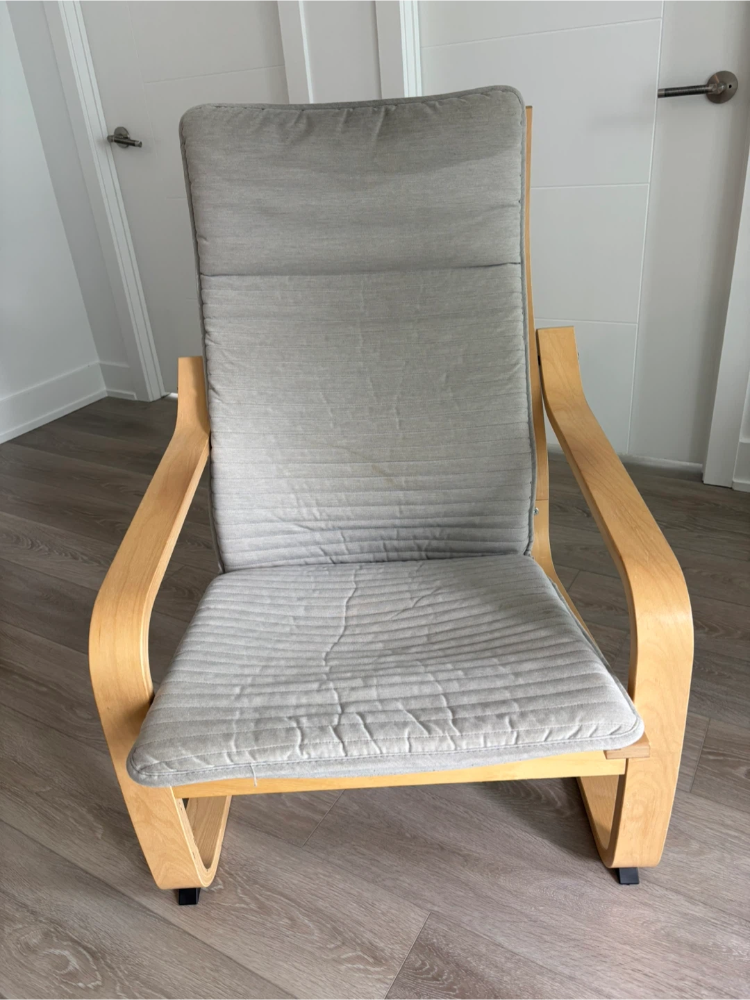 IKEA Poäng Chair with Grey Cushion