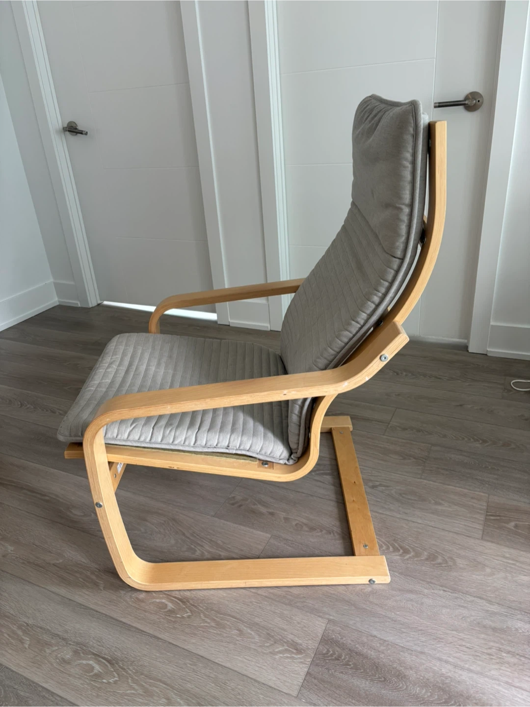 IKEA Poäng Chair with Grey Cushion - photo 2