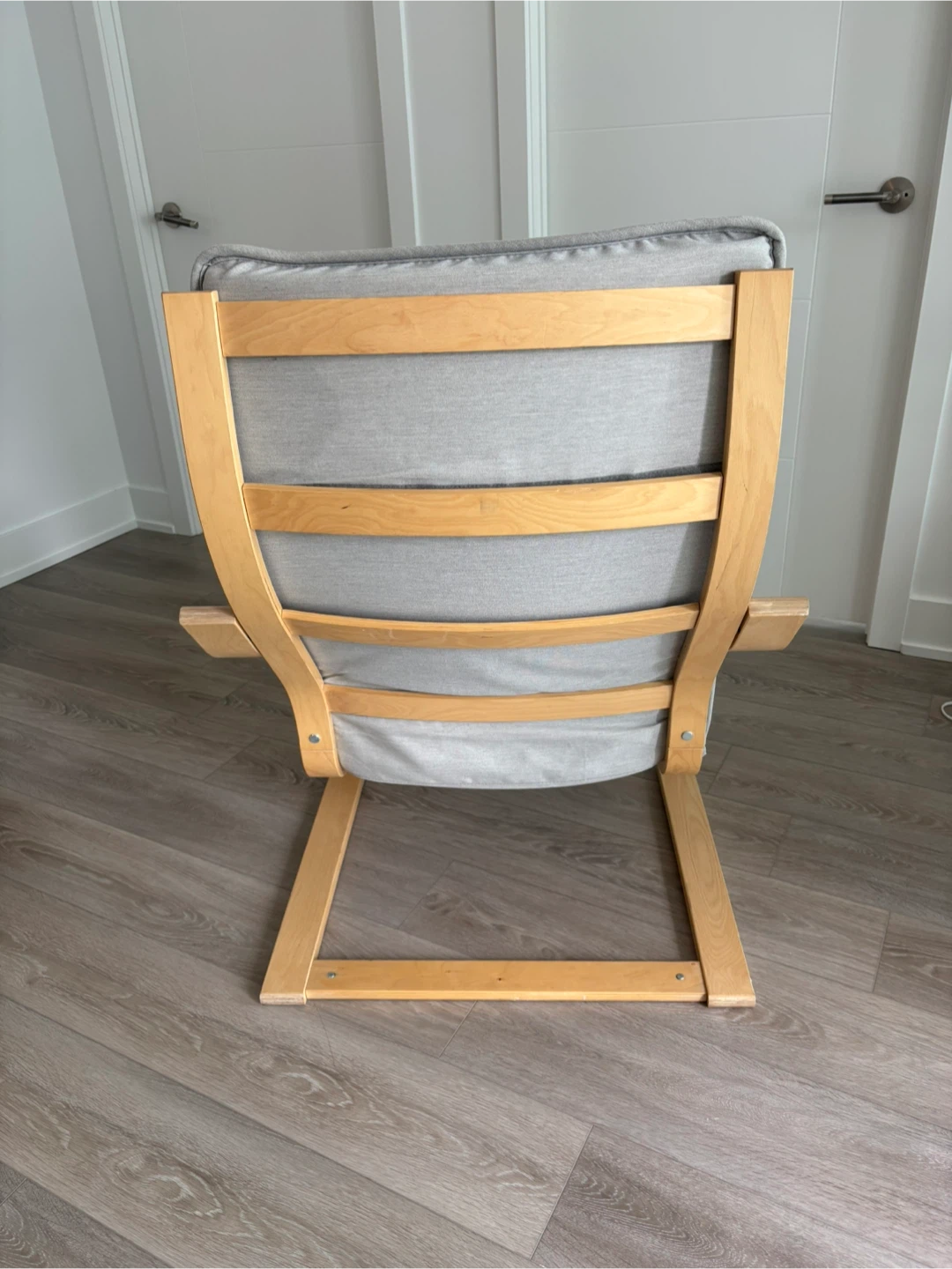 IKEA Poäng Chair with Grey Cushion - photo 3