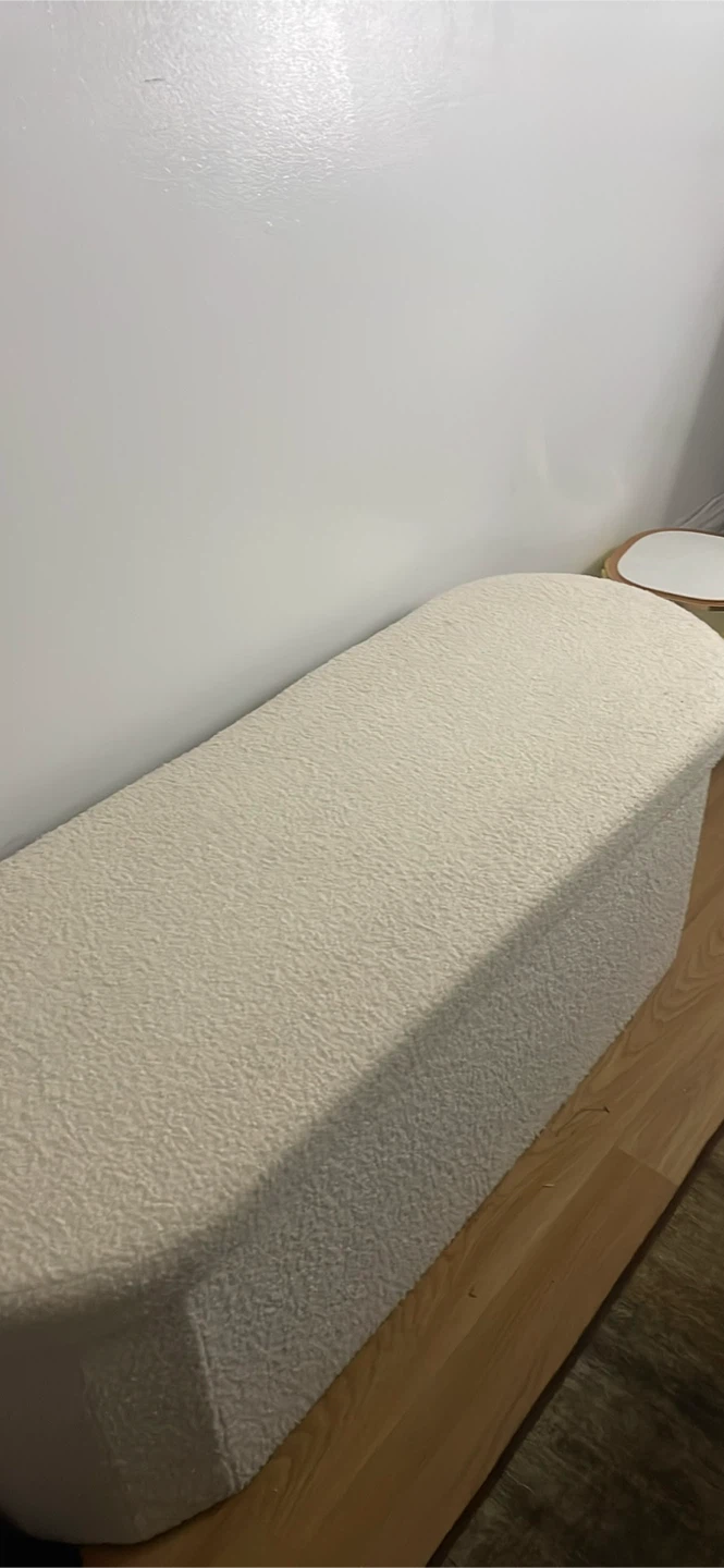 Cream Boucle Ottoman Bench