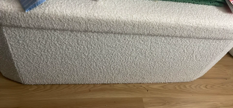 Cream Boucle Ottoman Bench - photo 2