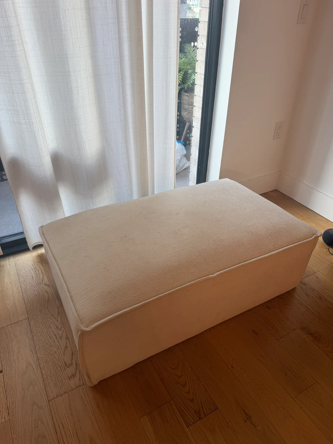 Large Cream Upholstered Ottoman / Bench