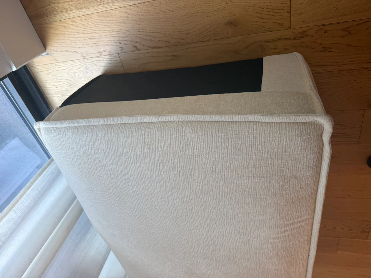 Large Cream Upholstered Ottoman / Bench - photo 3