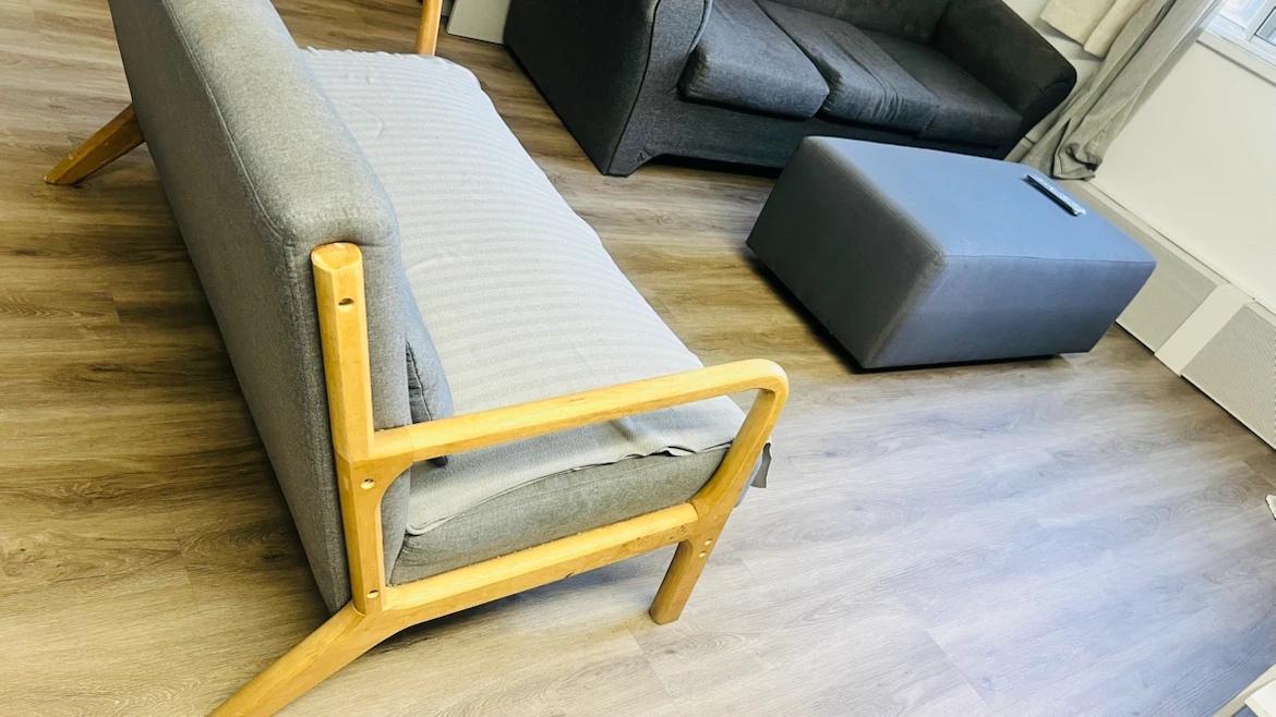 Dark Grey 3-Seater Sofa and Ottoman Set - photo 5