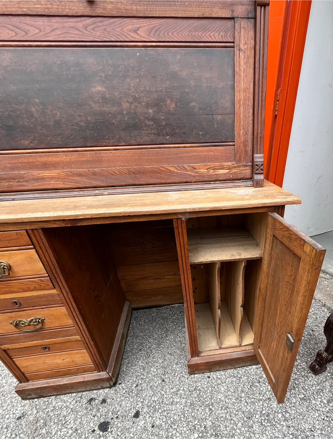 Antique Oak Secretary Desk with Hutch - photo 3