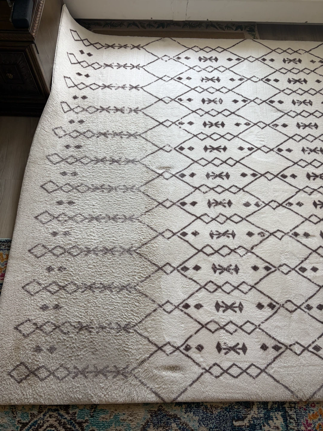 Large Cream Patterned Rug - photo 4