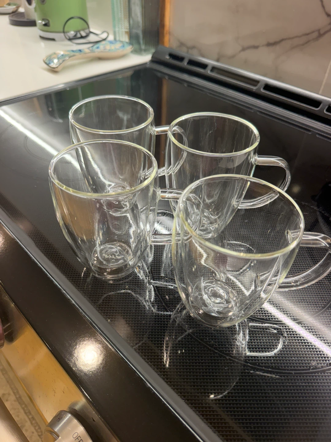 Glass Teapot with Infuser and 4 Mugs Set