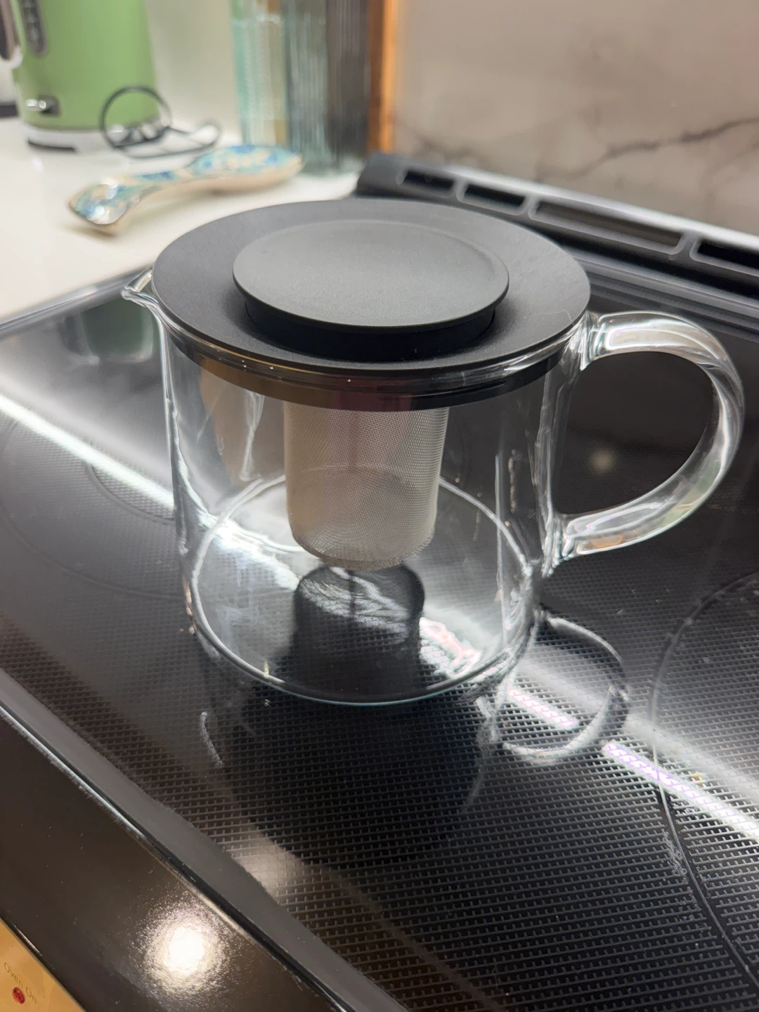 Glass Teapot with Infuser and 4 Mugs Set - photo 2