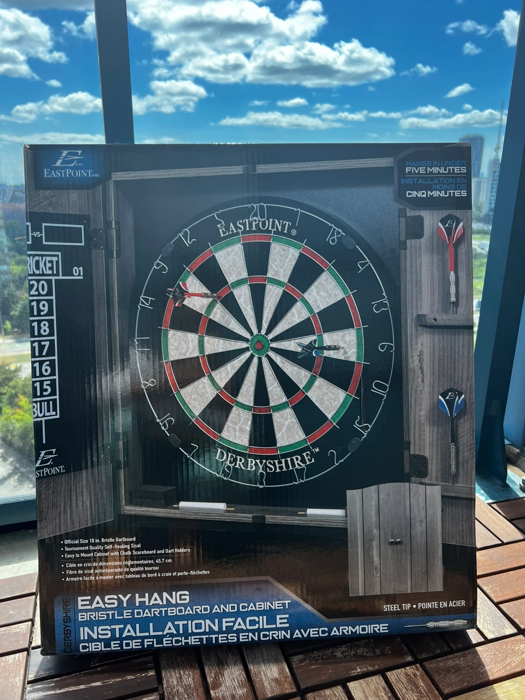 EastPoint Derbyshire Dartboard Cabinet Set