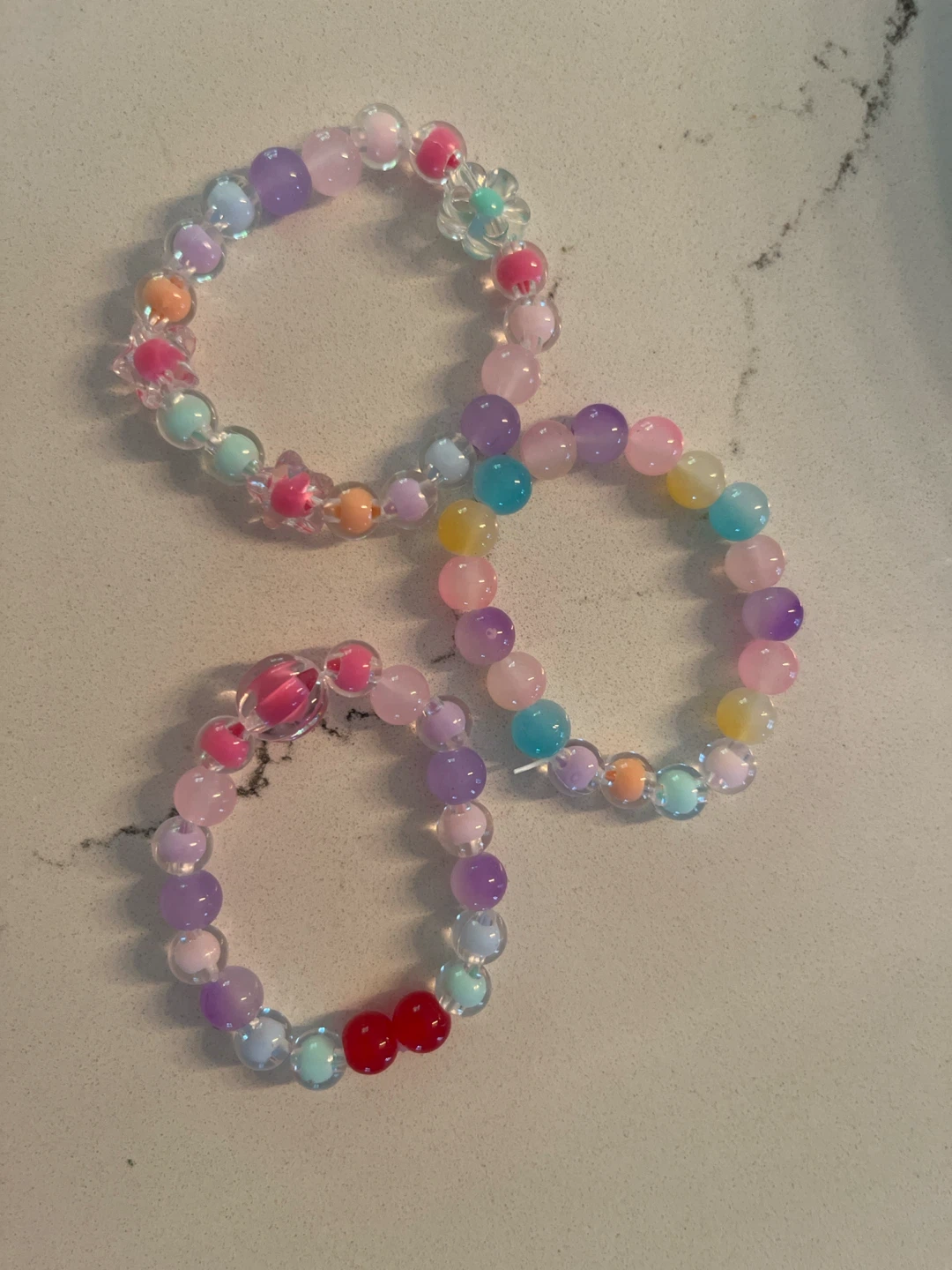 Handmade Beaded Bracelets with Charms $5 for 3