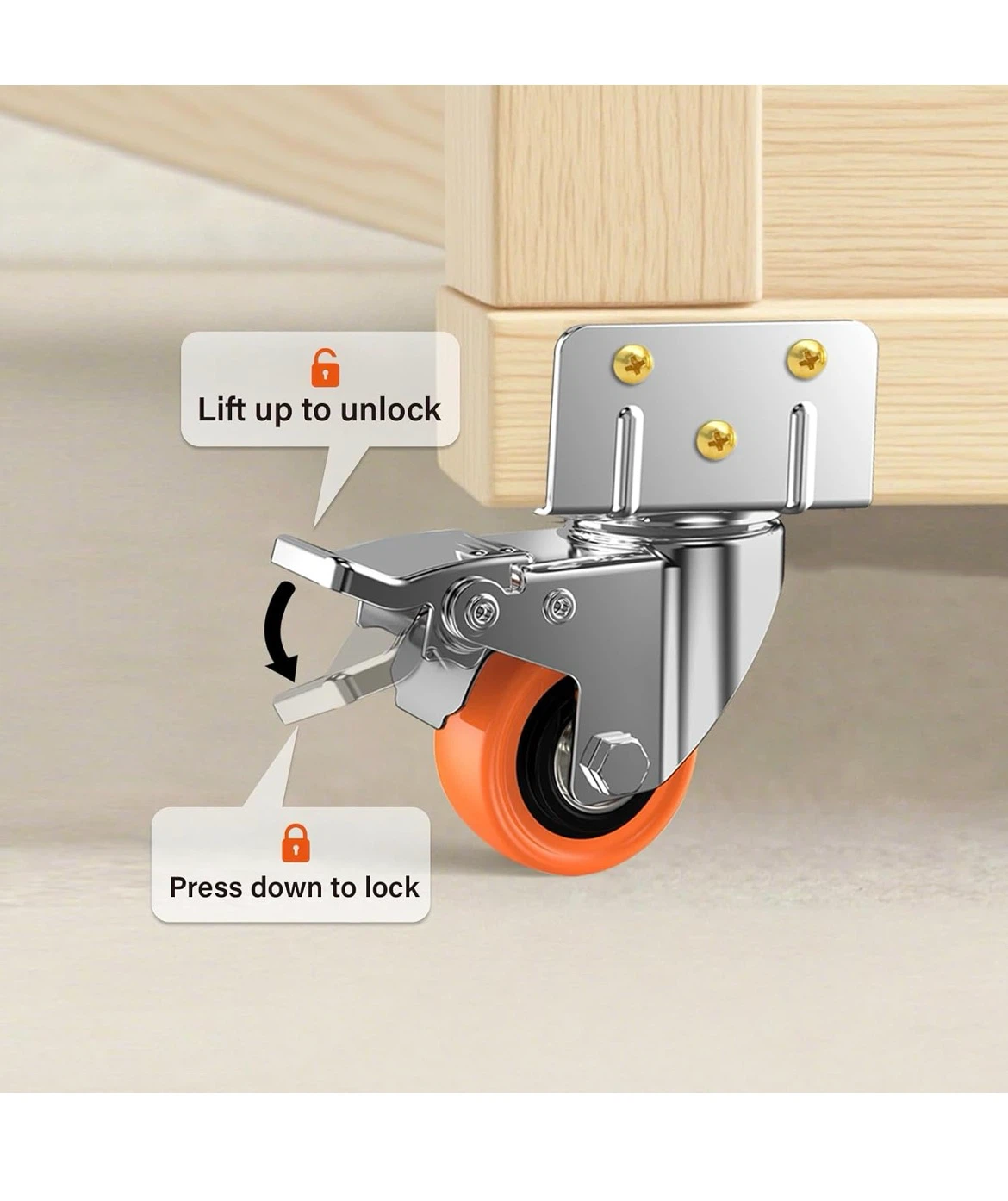 Heavy Duty Caster Wheels (Set of 4) with Brakes - photo 4