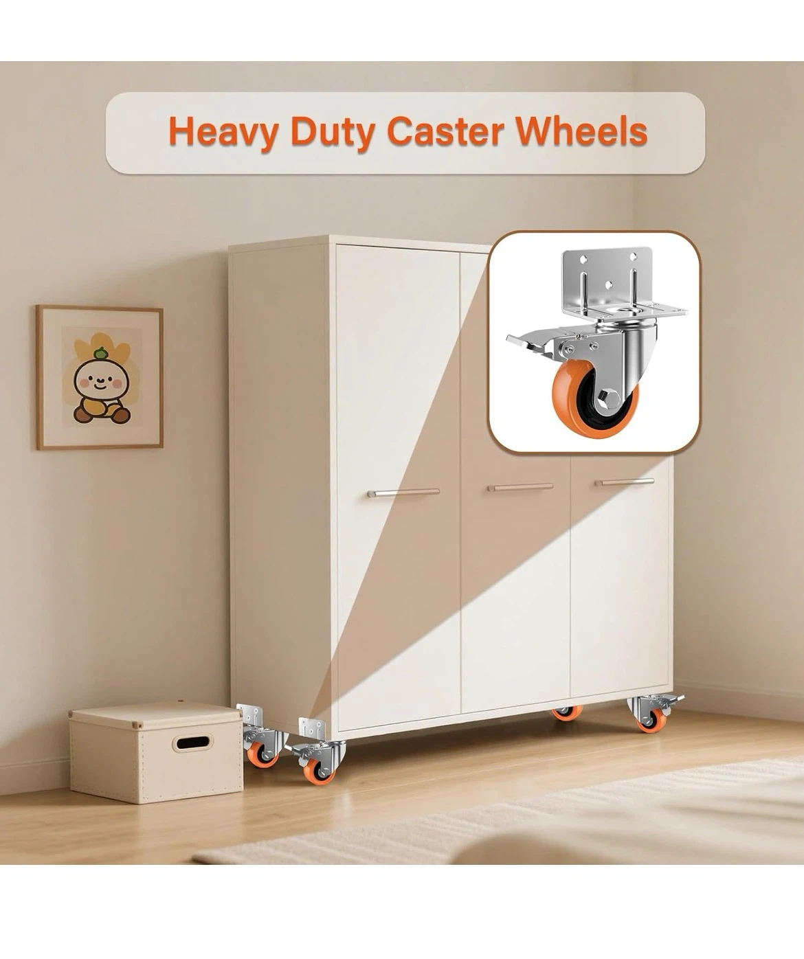 Heavy Duty Caster Wheels (Set of 4) with Brakes - photo 5