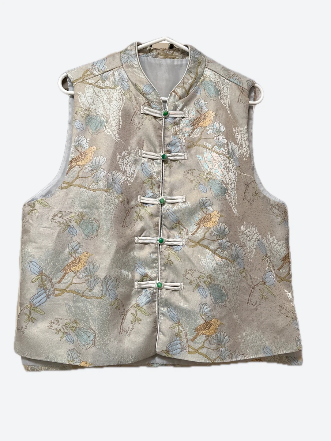 Asian Style Vest with Bird and Flower Pattern - photo 2