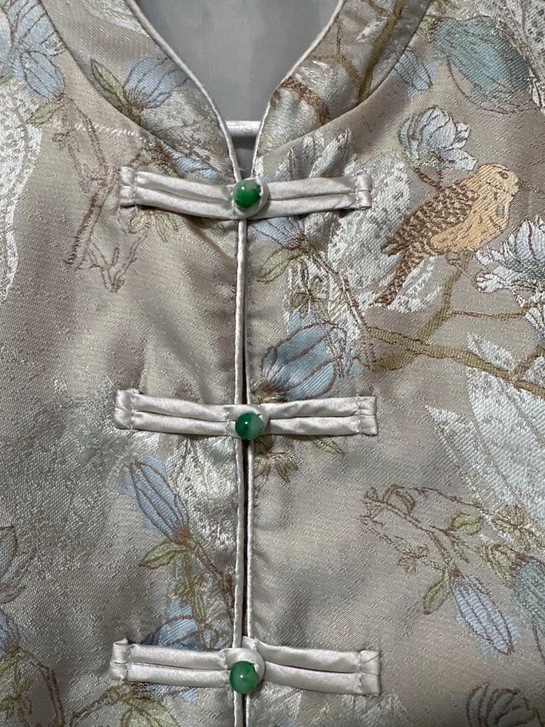 Asian Style Vest with Bird and Flower Pattern - photo 3