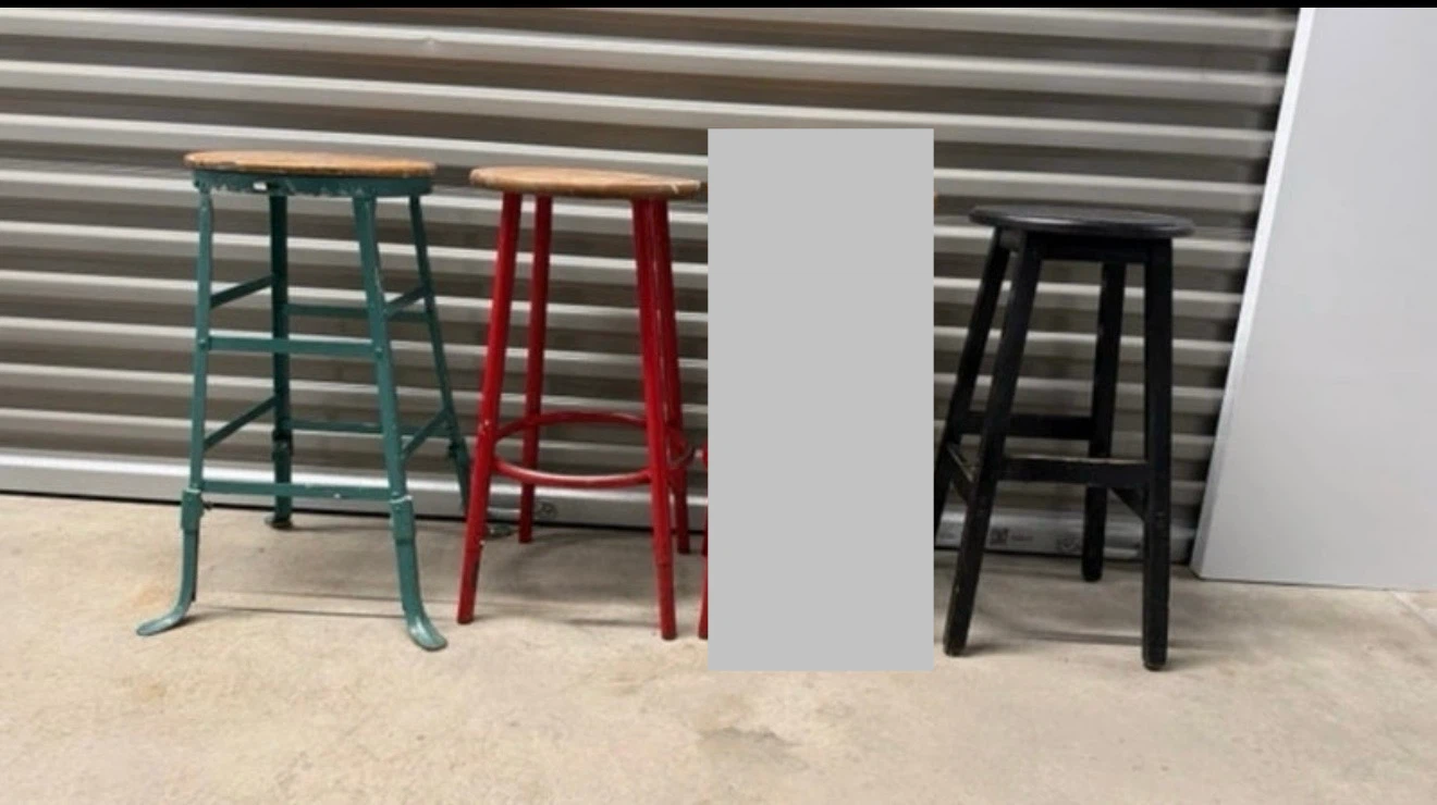 3 Vintage high chair kitchen counter stools