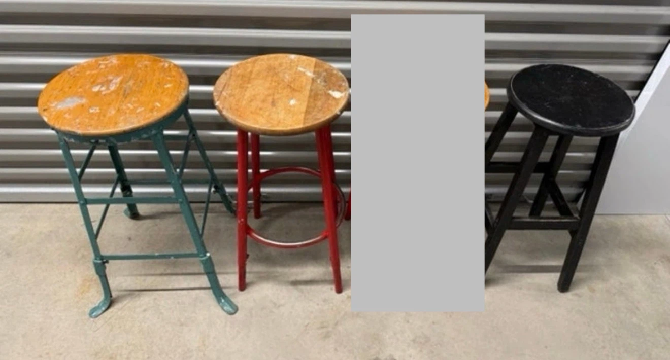 3 Vintage high chair kitchen counter stools - photo 2