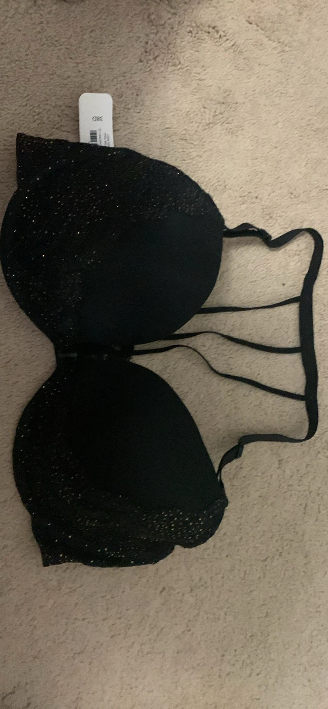 The Show Off by La Seuza 38D Black Sparkly Bra