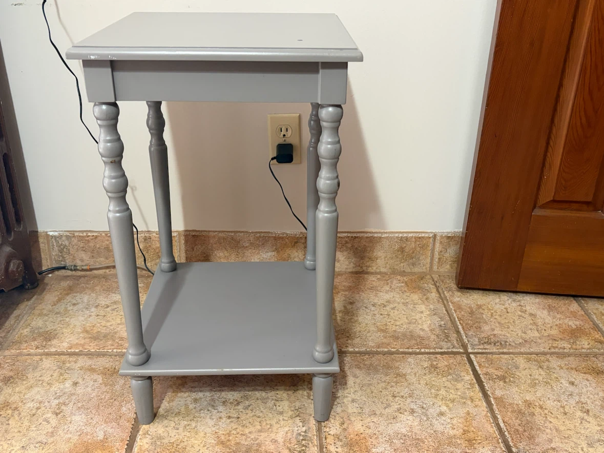 Grey Two-Tiered Accent Table