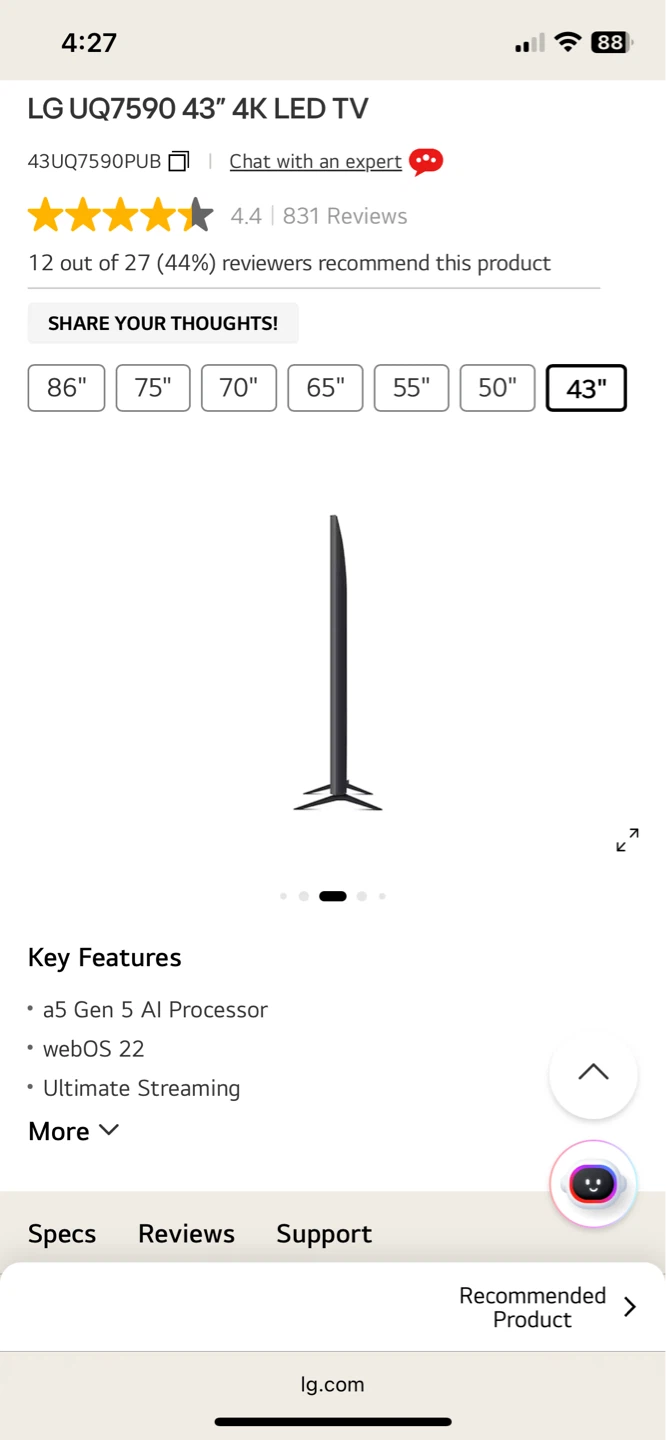 Quick Sale LG UQ7590 43" 4K LED TV - photo 2