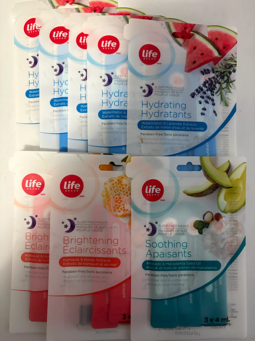 Life Brand Sleep Face Masks - Hydrating, Brightening, Soothing