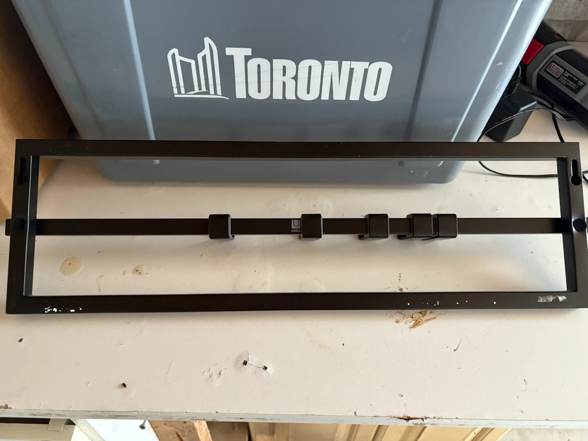Black Metal Wall Rack with Hooks
