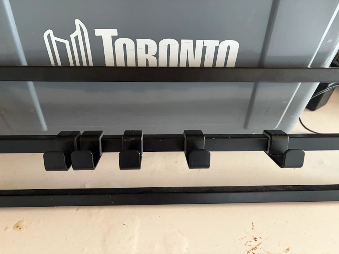 Black Metal Wall Rack with Hooks - photo 3