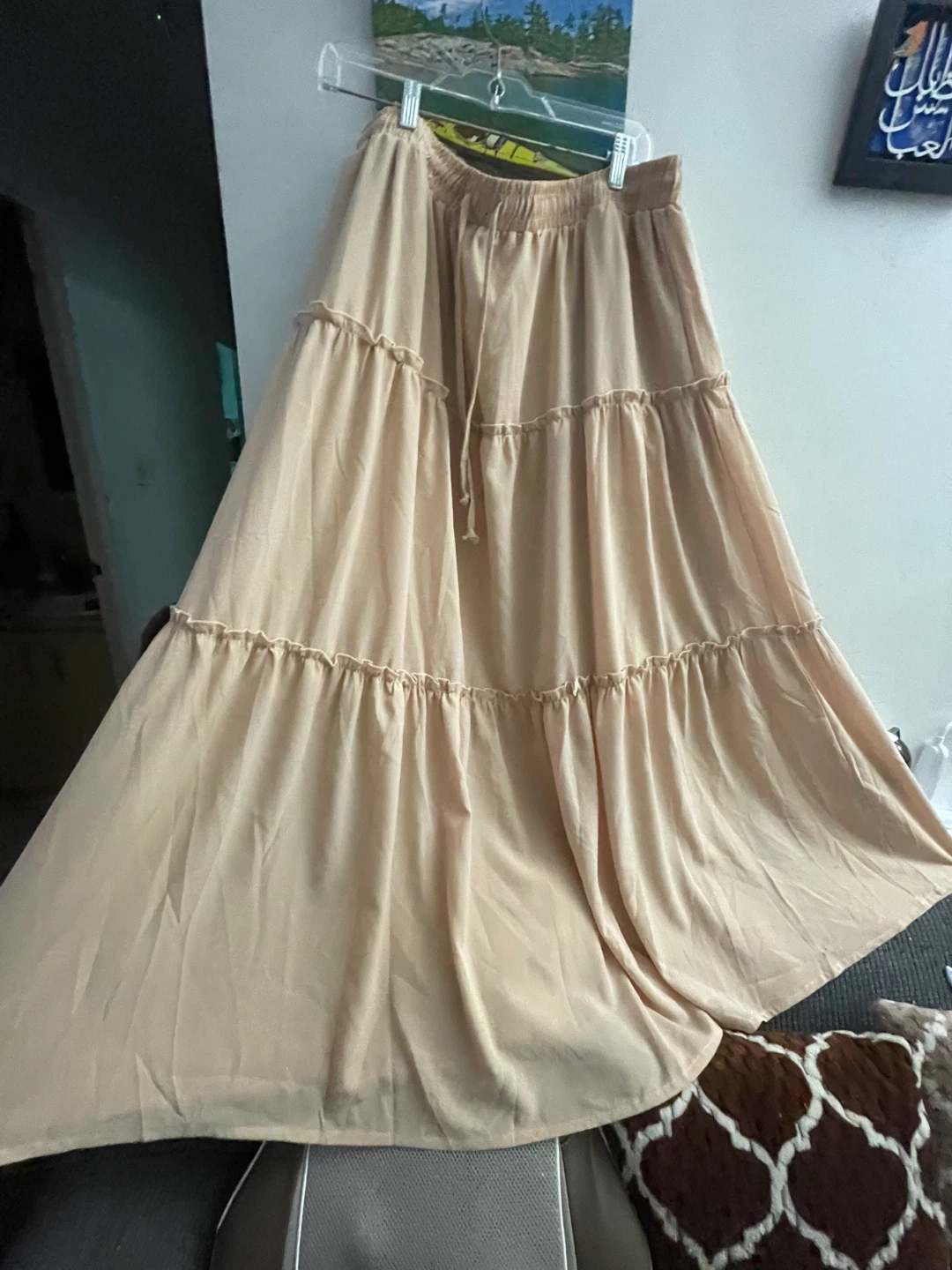 Tiered Maxi Skirt - Beige