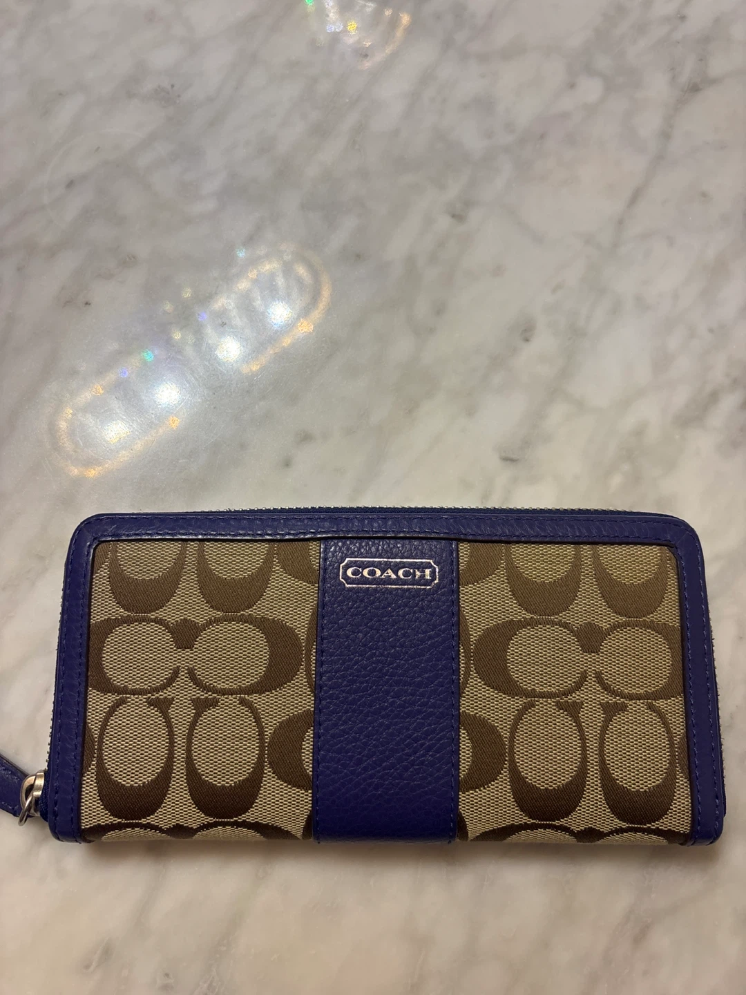 Coach Signature Zip Around Wallet