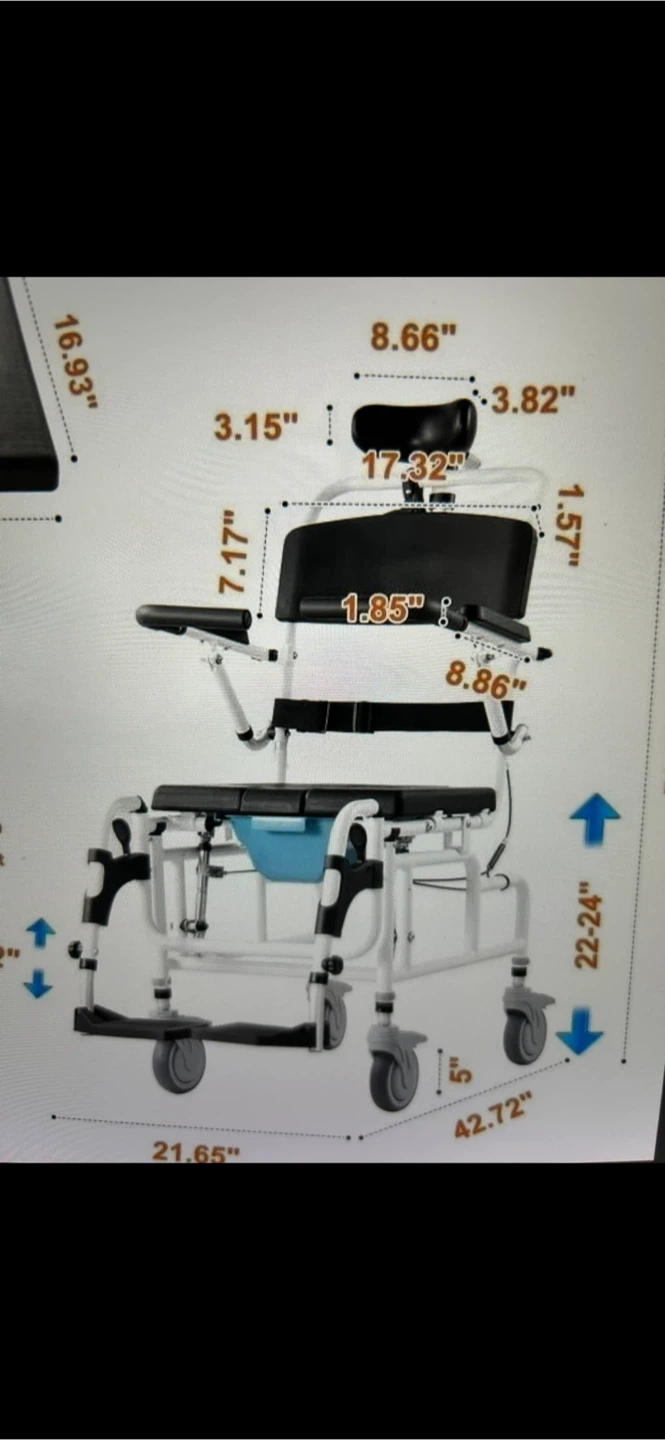 Shower Wheelchair with Commode - photo 2
