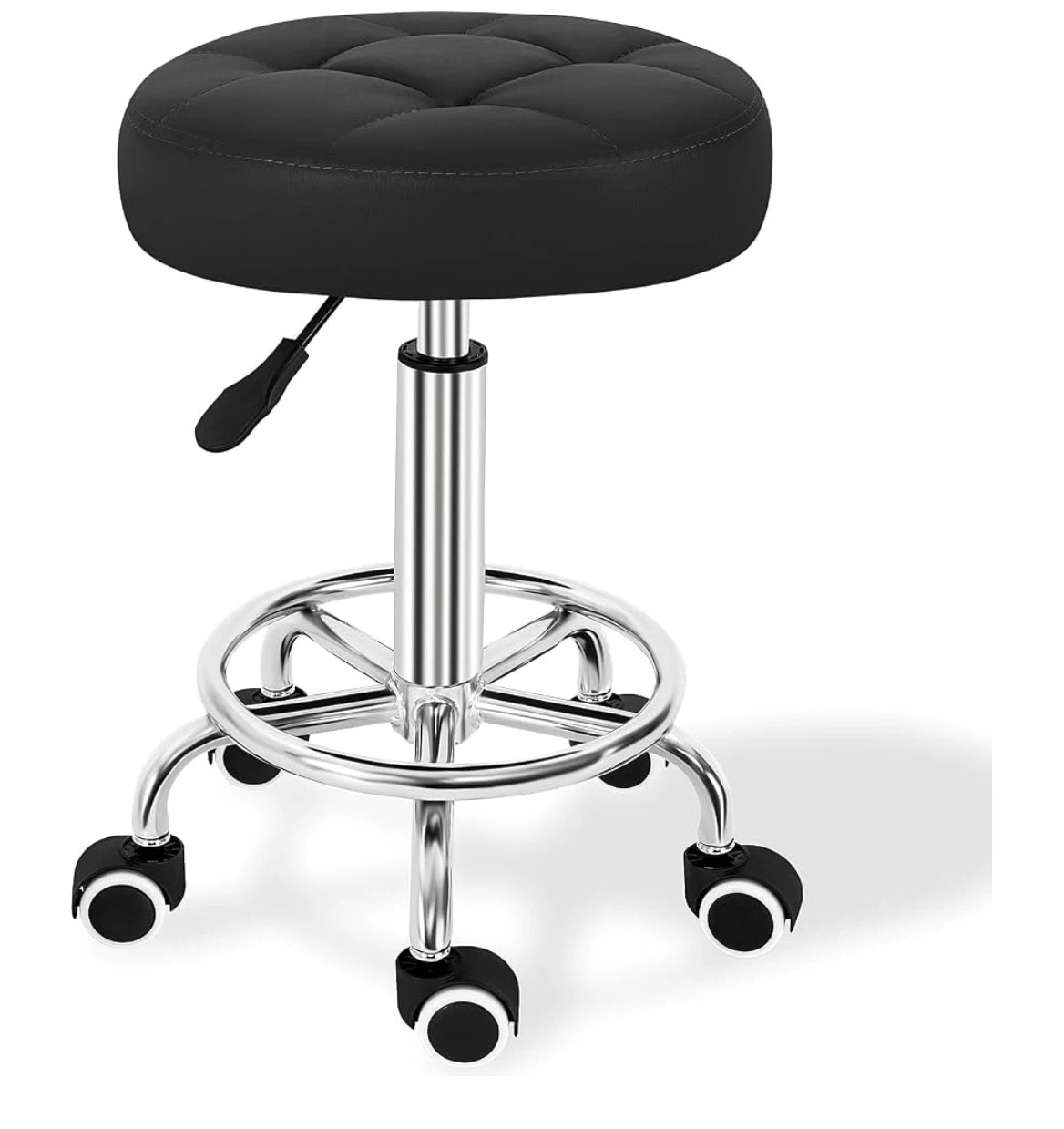 Adjustable Rolling Stool - Black