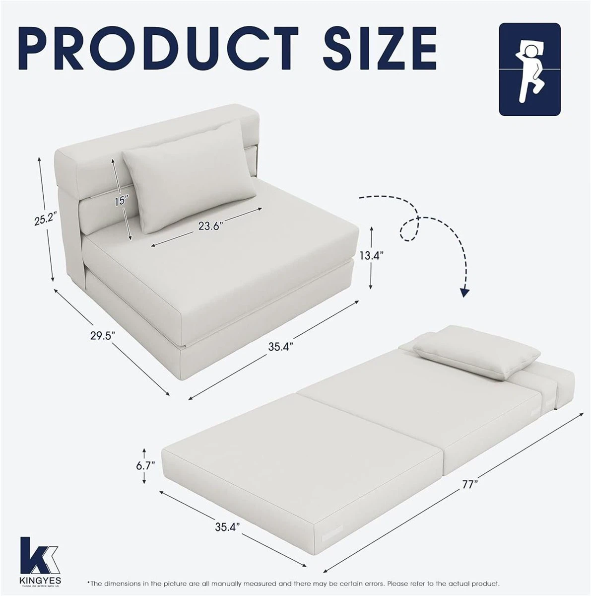 3-in-1 Foldable Chair Bed - photo 2