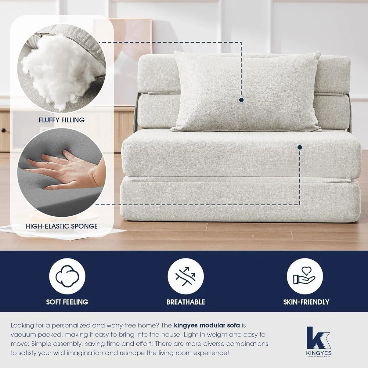 3-in-1 Foldable Chair Bed - photo 3