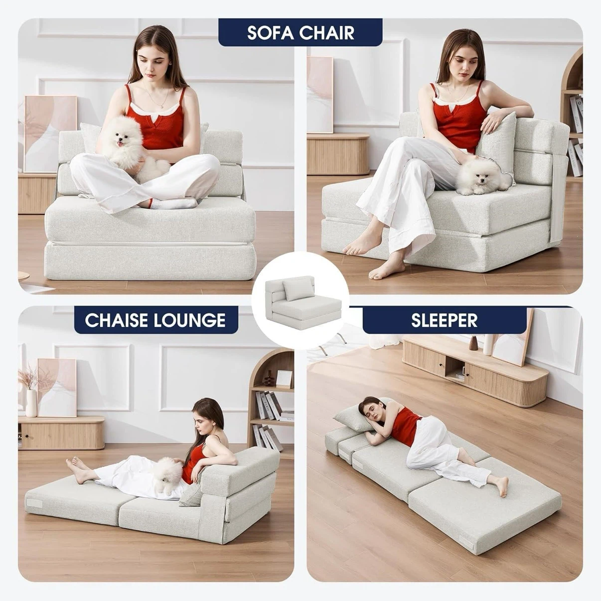 3-in-1 Foldable Chair Bed - photo 4