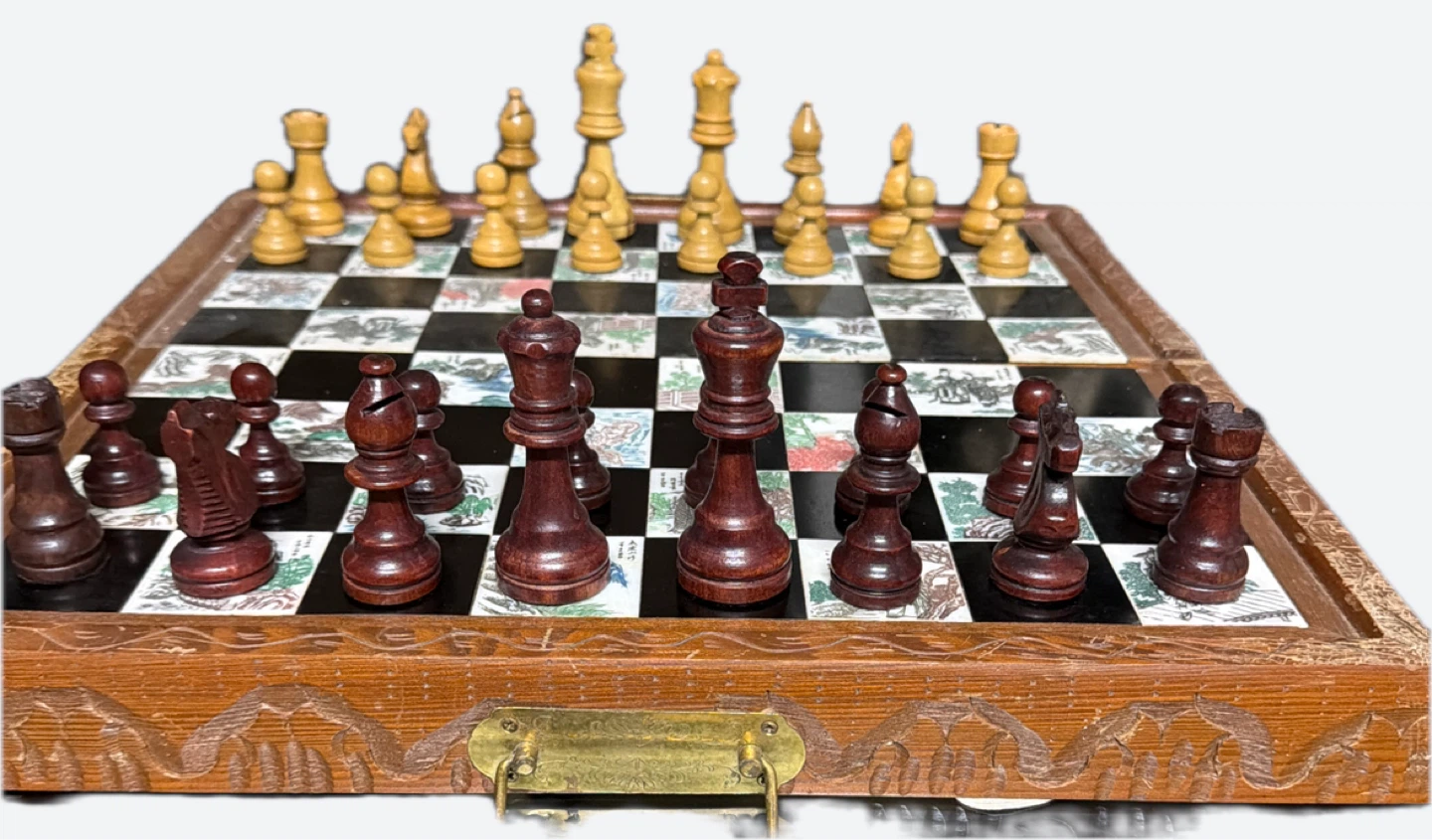 Vintage Wooden Chess Set