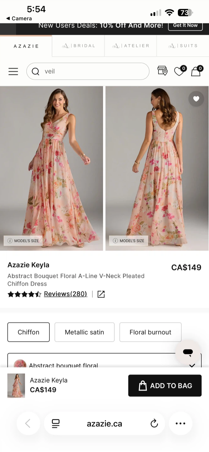 Azazie Kayla Abstract Bouquet Floral Dress