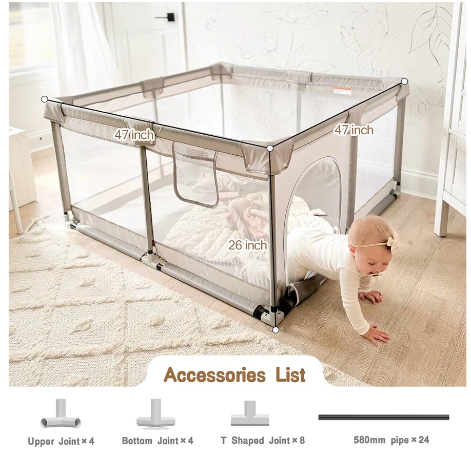 Playpen with playmat 47”x 47” - photo 3