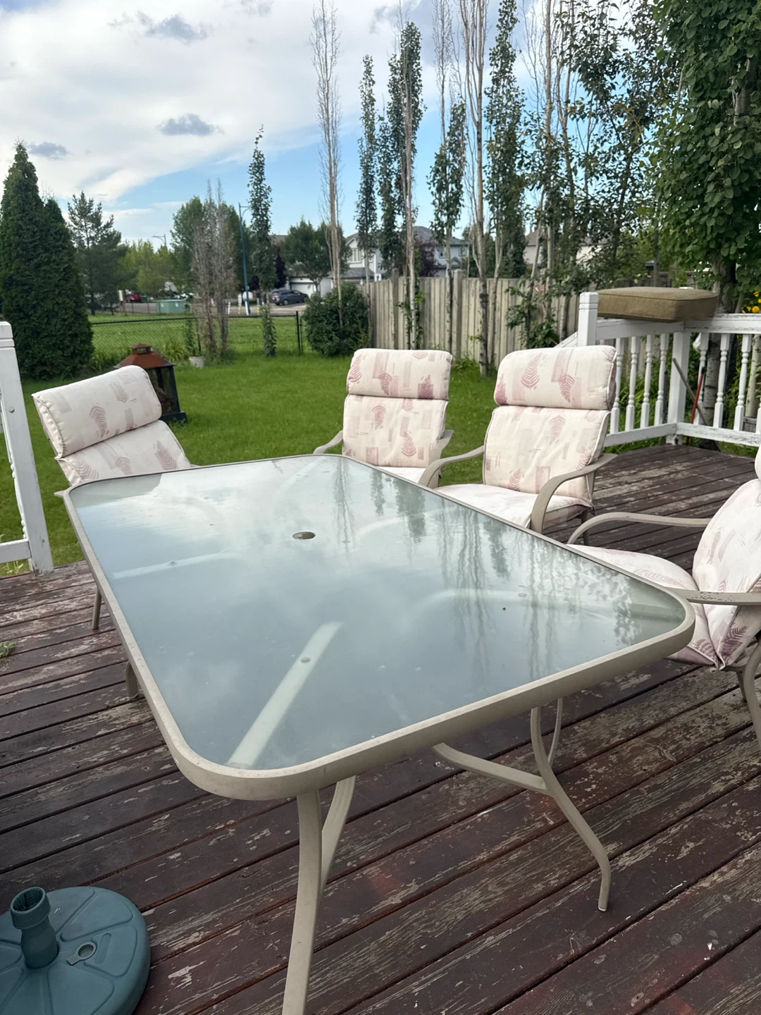 Glass Top Patio Dining Set with 4 Chairs - photo 2