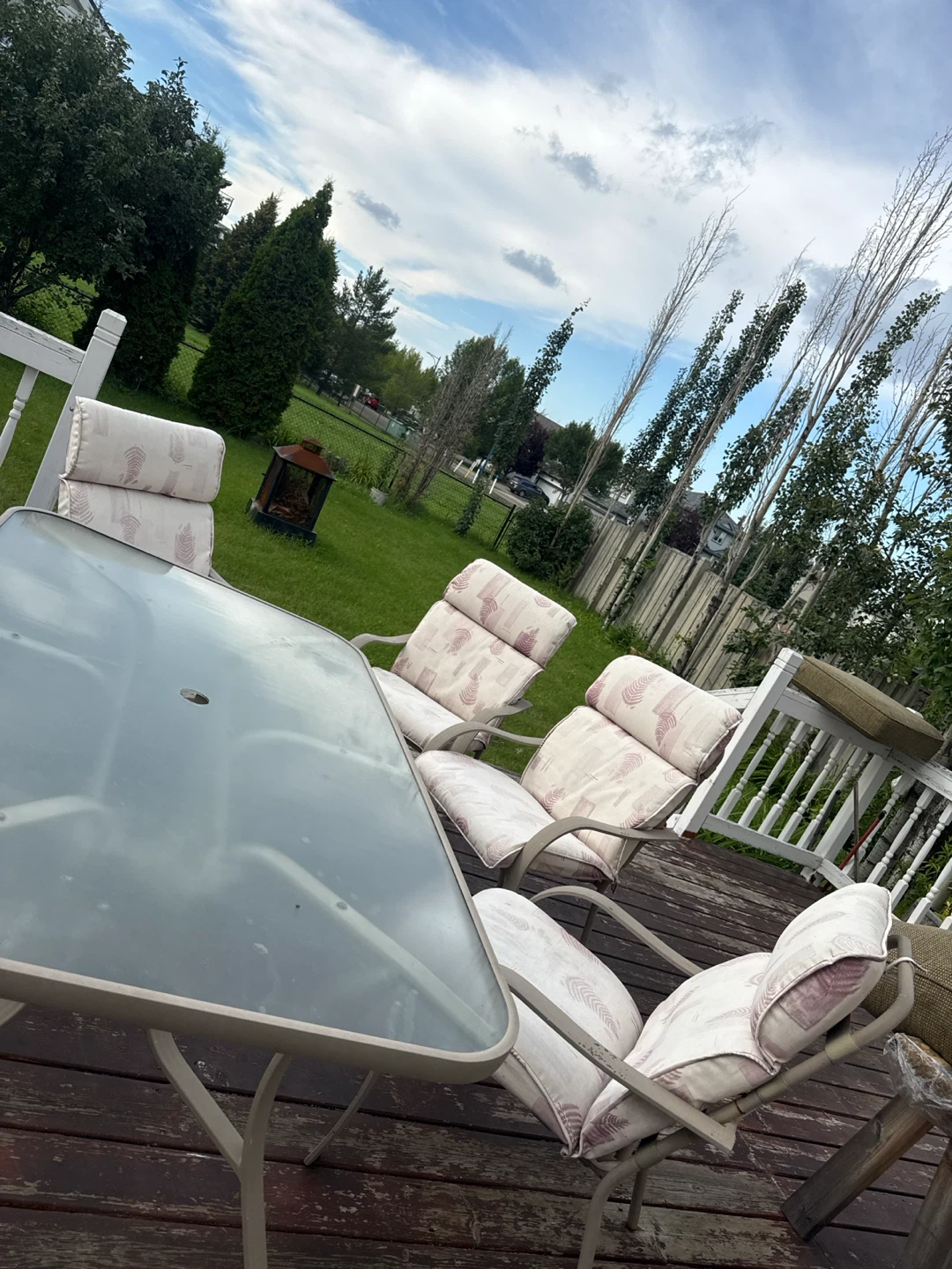 Glass Top Patio Dining Set with 4 Chairs - photo 3