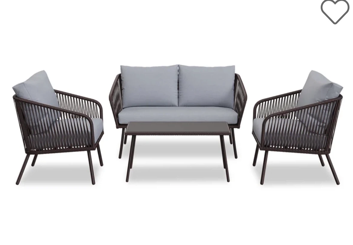 Outdoor Conversation Set - 2 Chairs, Loveseat & Coffee Table
