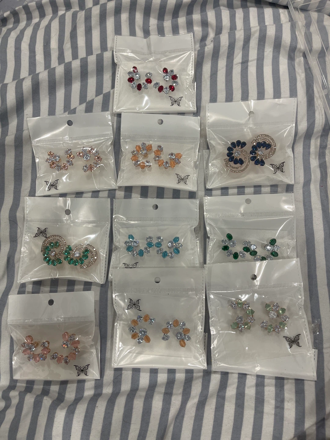 Assorted Crystal Stud Earrings