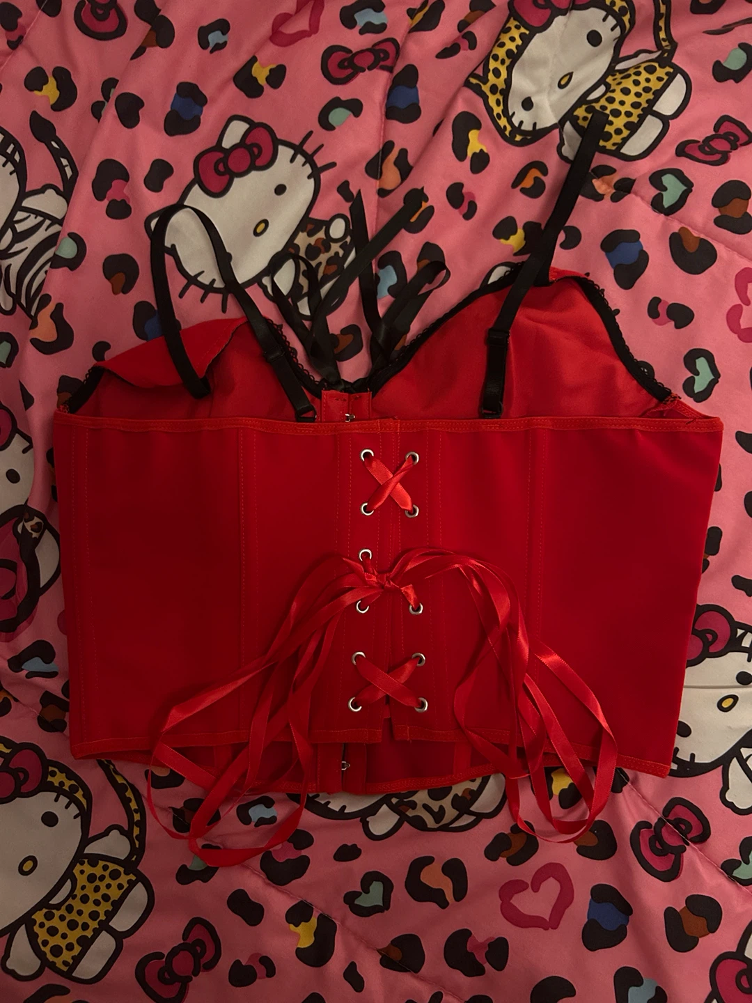 red and black corset top - photo 2