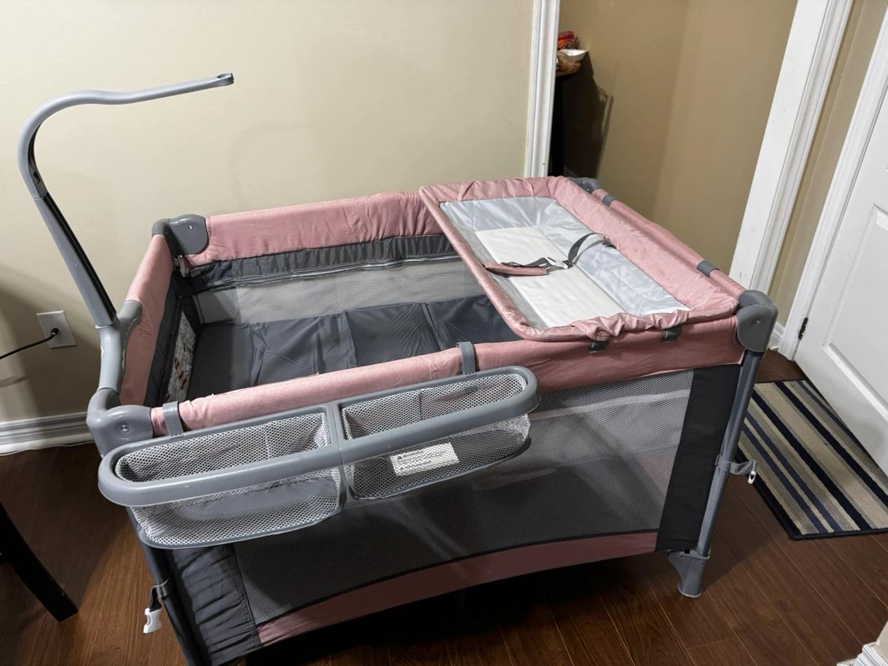 Baby Playpen with Bassinet Attachment
